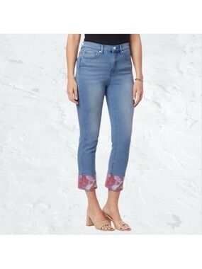 DG2 by Diane Gilman Flex Stretch Denim Ankle Accent Straight Ankle Jean 10T NWTS